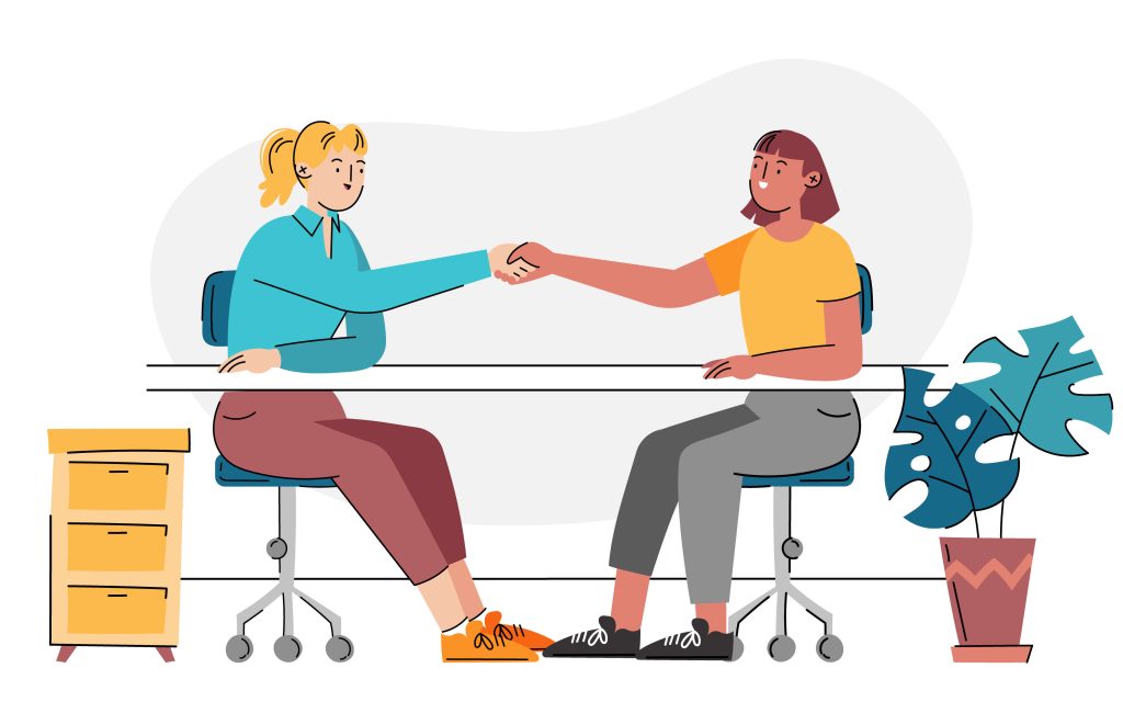 personnes en entretien de parcours professionnel
